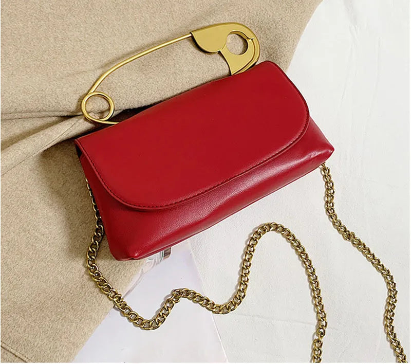 CAMINA Leather Chains flap Shoulder Bag