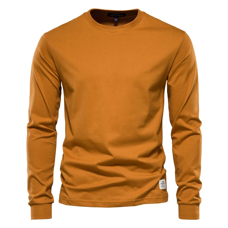 Solid O-neck Long Sleeved Tshirts