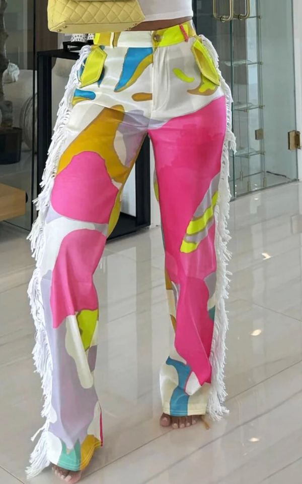 PinePear Fashion Splicing Wide Leg Botttoms