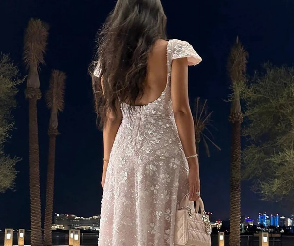 Scoop Neck Tulle Straight Evening Dress