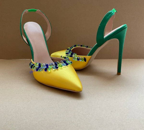 Crystal Strap Round Peep Toe Ankle Lace-up Thin High Heel Sandals