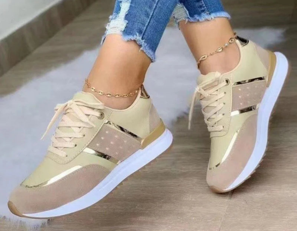 Lace-Up Sport Wedges Chunky Vulcanized Sneakers