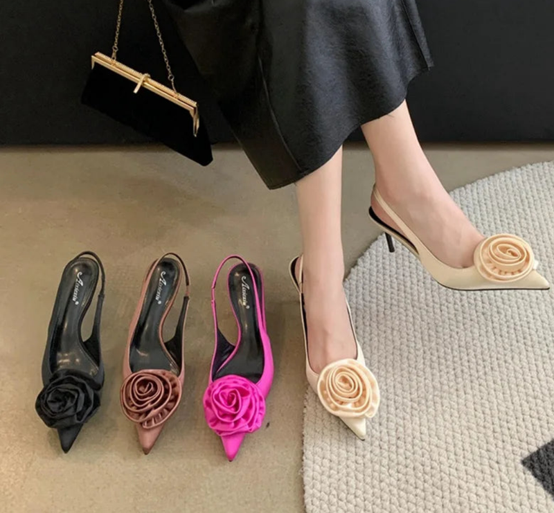 Brand Flower Slingbacks Sandals Shoes