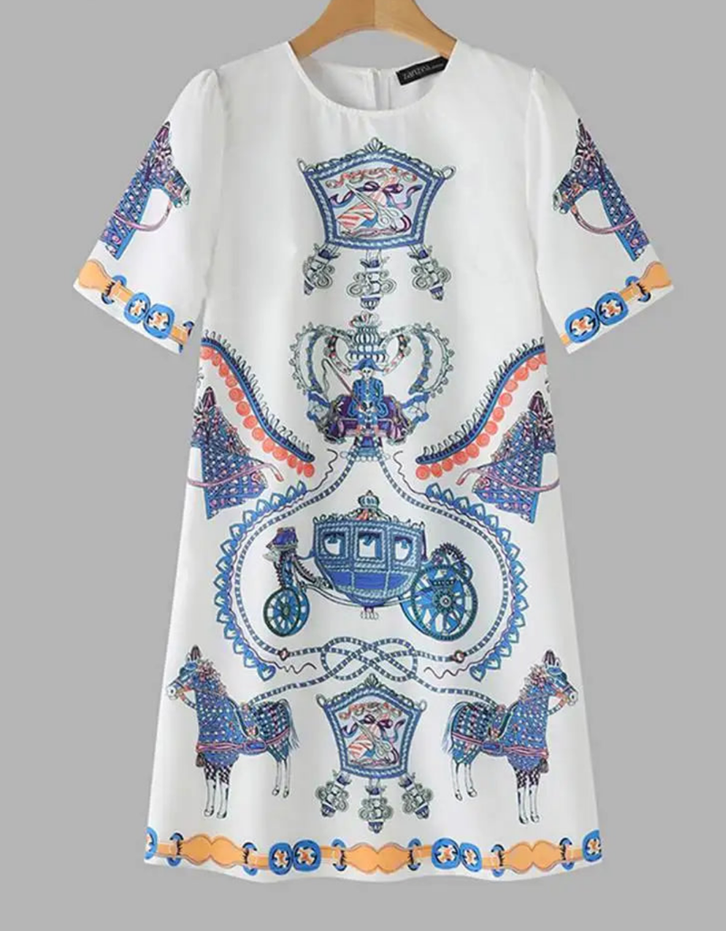 Elegant Round Neck Short Sleeve Luxury Chic Dress