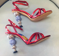 Rhinestone Gourd Heel High Heel Sandals