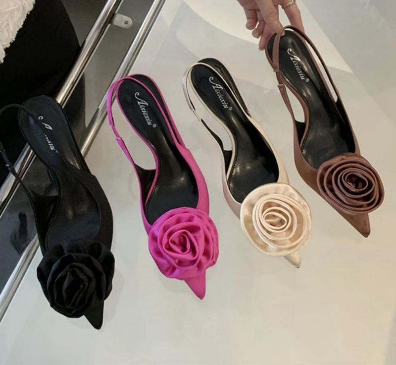 Brand Flower Slingbacks Sandals Shoes