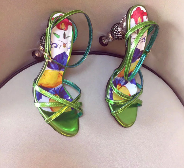 Rhinestone Gourd Heel High Heel Sandals
