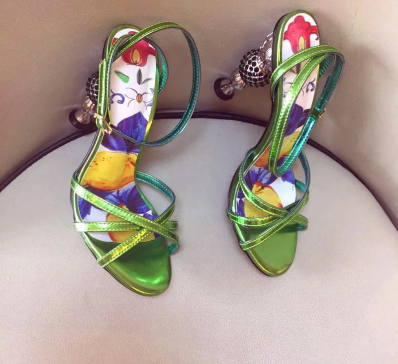 Rhinestone Gourd Heel High Heel Sandals