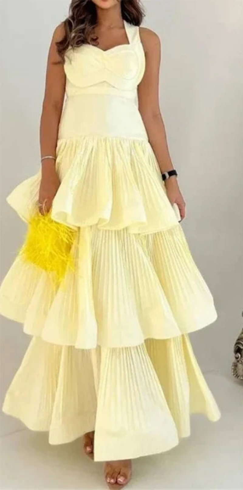 V-Neck Tiered Ruffle Dress