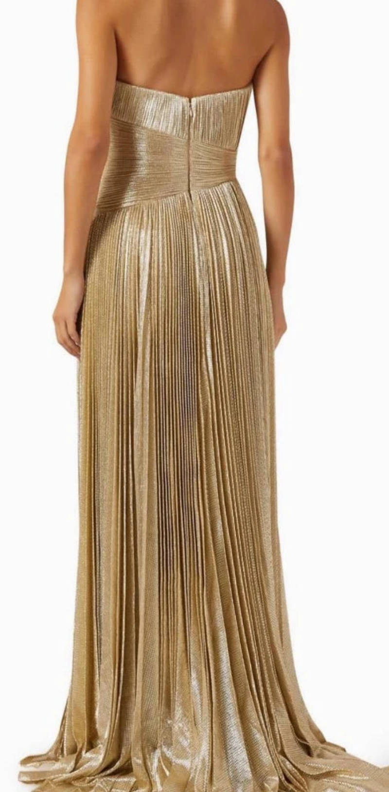 Draped A-line Strapless Bespoke Length Dress
