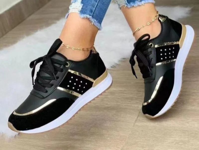 Lace-Up Sport Wedges Chunky Vulcanized Sneakers