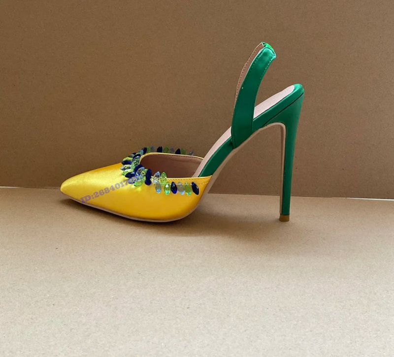Crystal Strap Round Peep Toe Ankle Lace-up Thin High Heel Sandals