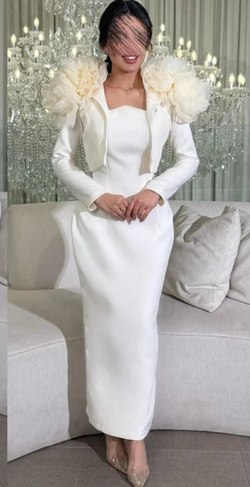 Strapless Long Sleeves Dress Modern Flowers