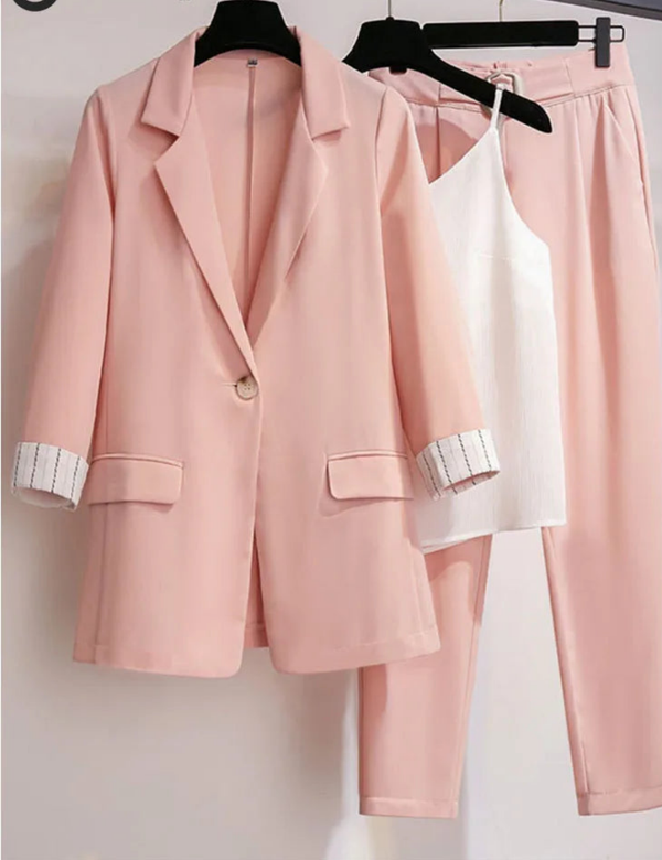 Elegant blazer leisure pants Tweed suit jacket three-piece