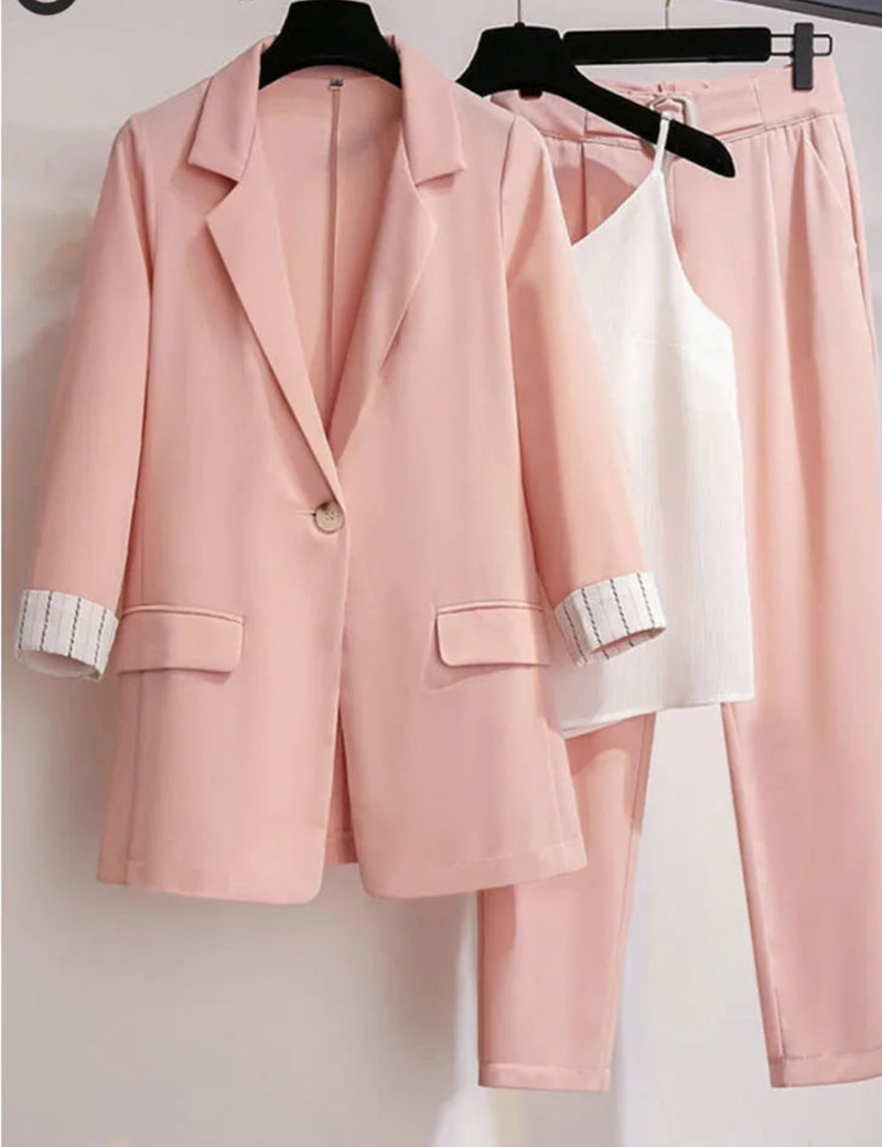 Elegant blazer leisure pants Tweed suit jacket three-piece