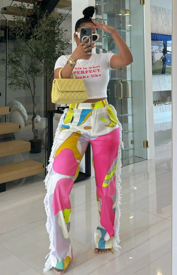 PinePear Fashion Splicing Wide Leg Botttoms