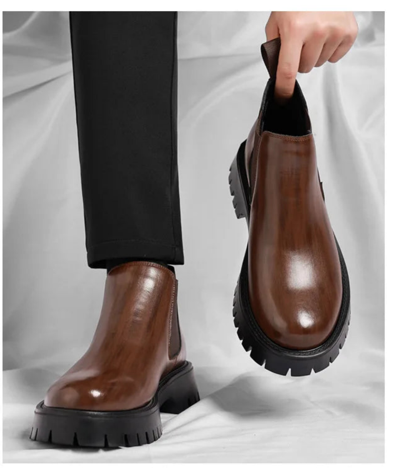 Classic Retro Chelsea Leather Ankle Boots