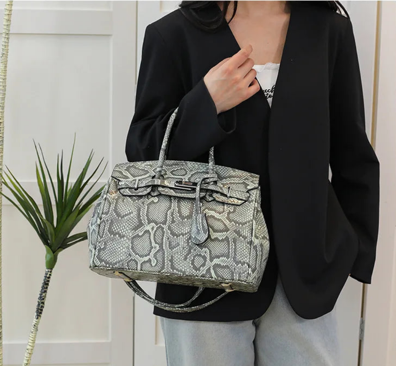 Snake Skin Pattern Hermès-Style Bag