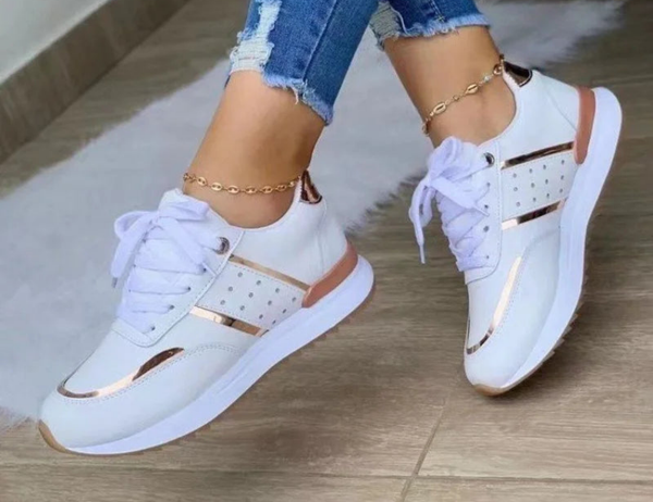 Lace-Up Sport Wedges Chunky Vulcanized Sneakers