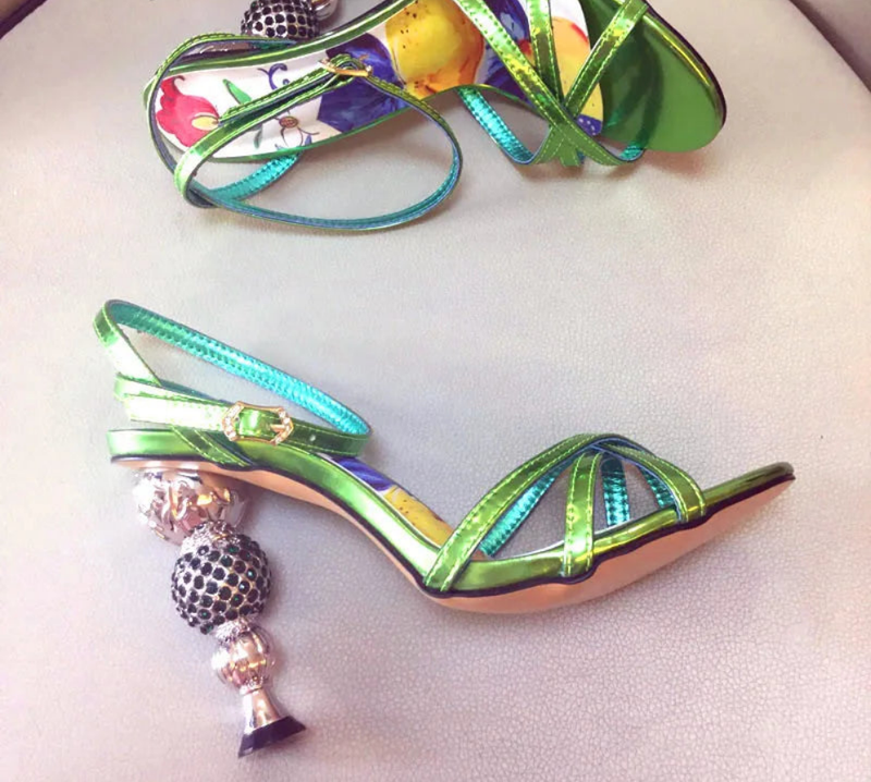 Rhinestone Gourd Heel High Heel Sandals