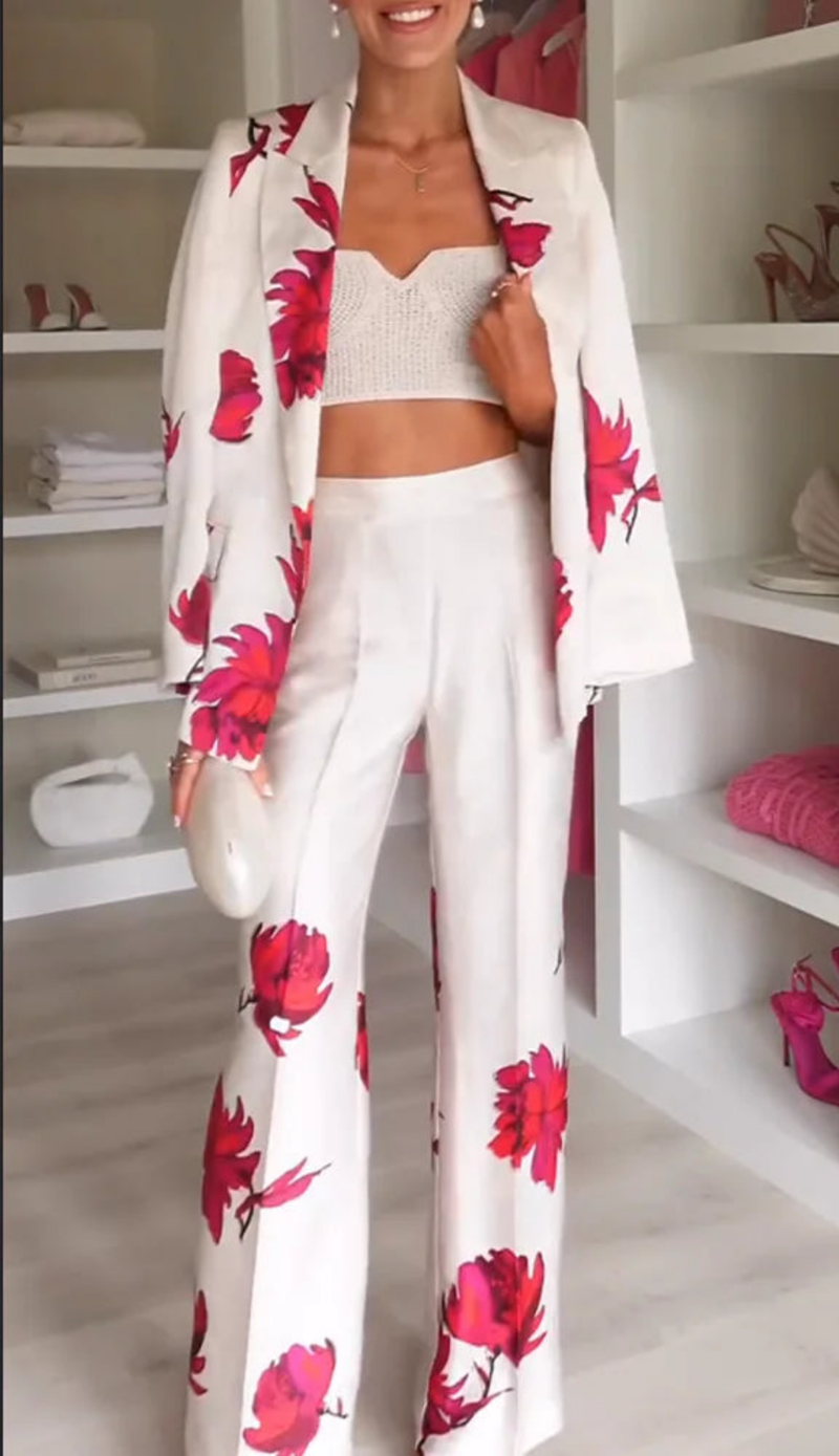 Elegant Printed Blazer with Pant