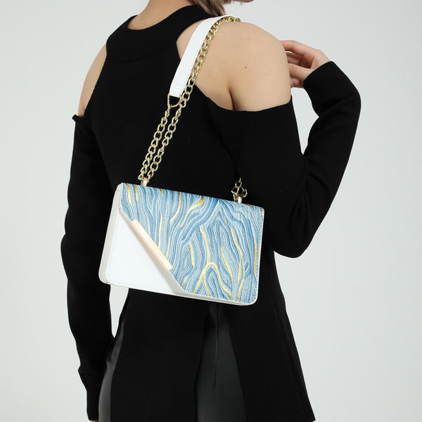 Contrast Color Stitching Shoulder Bag Women&#039;s Bag 2024 Summer New This Year&#039;s Popular Women&#039;s Geometric Pattern  Small Square Bag