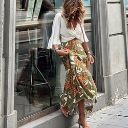 Print Holiday Casual Skirt