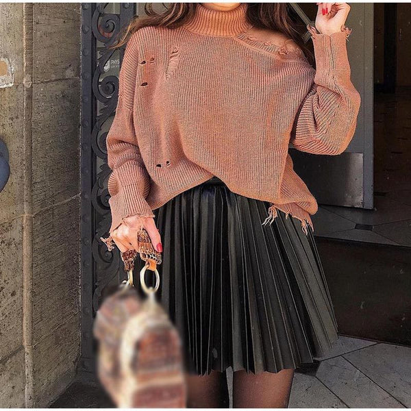 Pleated Slim Short Skirt