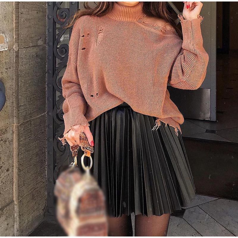 Pleated Slim Short Skirt