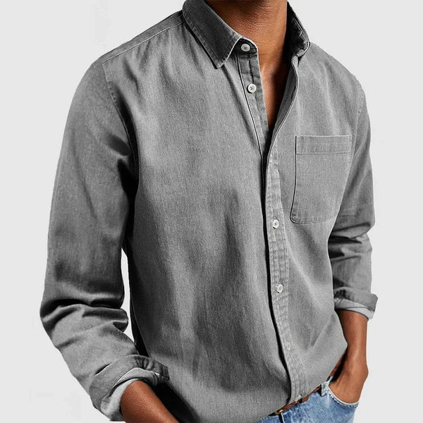Shirt New Long-sleeved Lapel Men