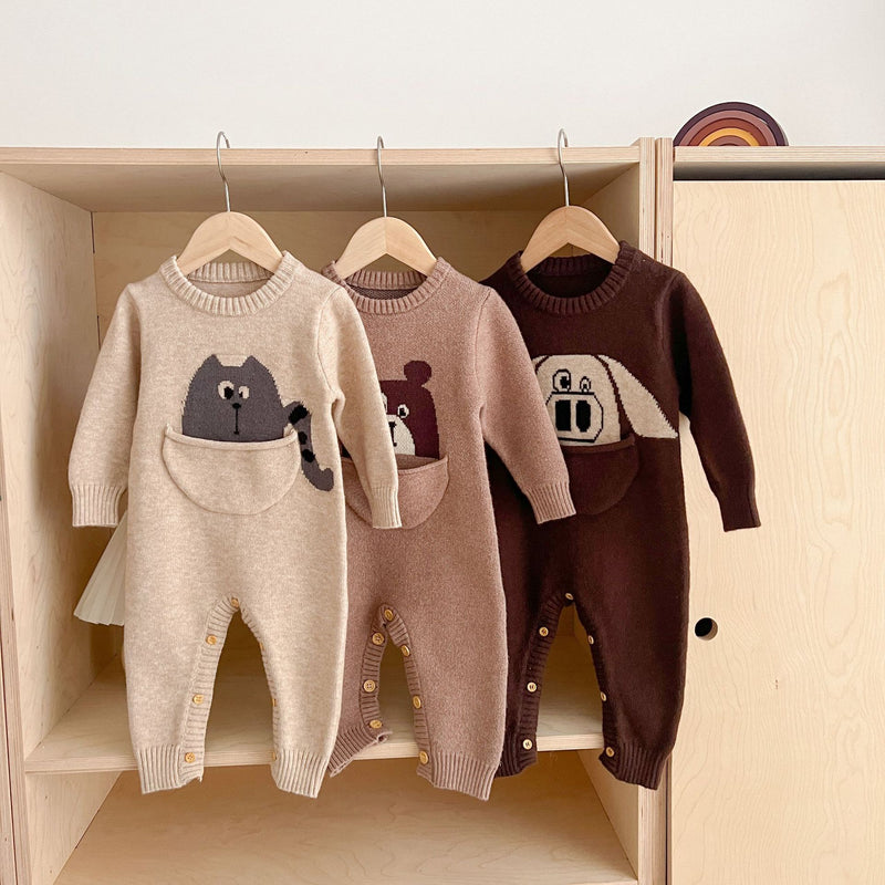 Baby Knitted Romper Pullover Long Sleeve