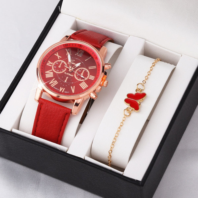 Cute Butterfly Watch Color Wheel Double-layer Ladies
