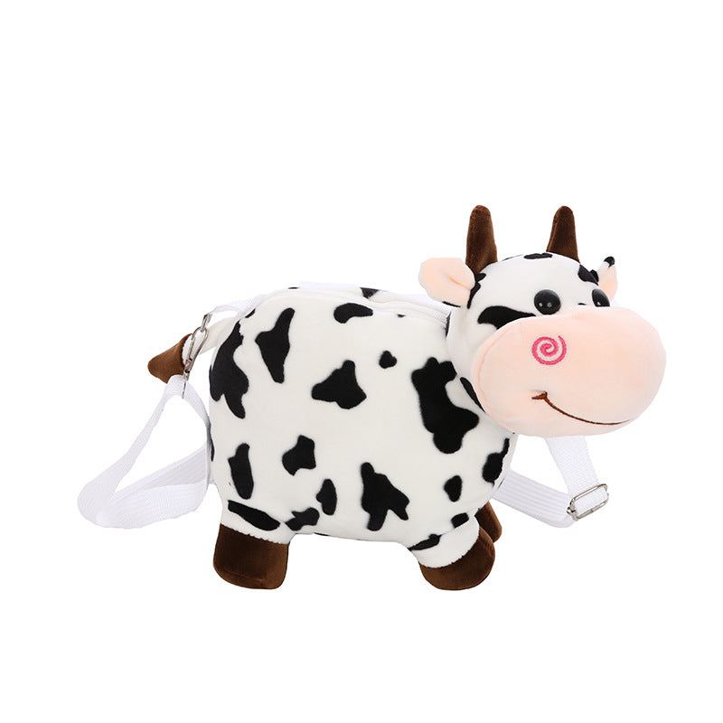 Korean Ins Japanese Harajuku Girl Cute Cow Plush Small Bag Student Messenger Bag Soft Girl Shoulder Bag Female