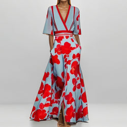 Style Long Printed Strap Skirt Dress