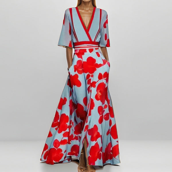 Style Long Printed Strap Skirt Dress