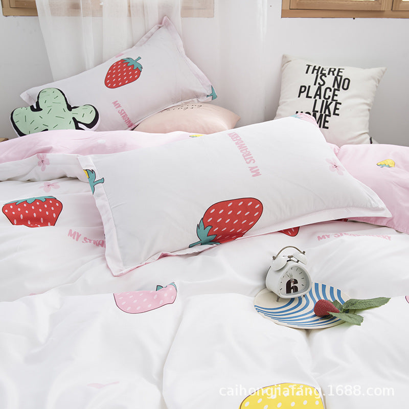 Quilt Cover Sheet Quilt Three-piece Cartoon
