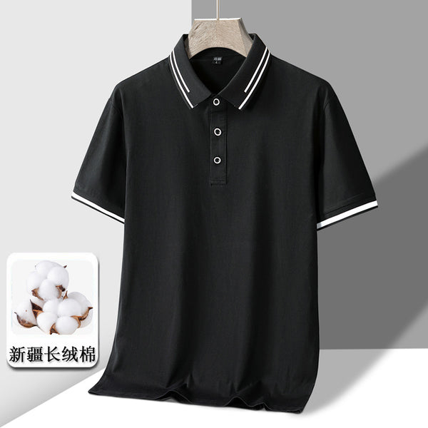 Short-sleeved T-shirt Full Cotton Thin Lapel