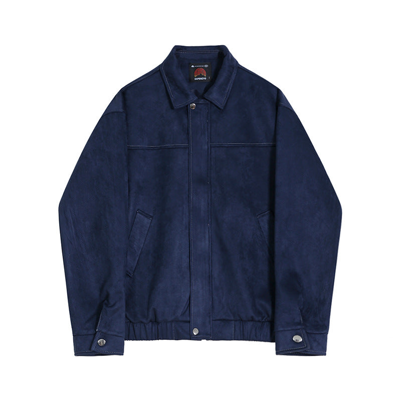 High-grade Short Lapel Jacket Men&#039;s Spring Loose Retro Jacket Korean Style Trendy Simple Top