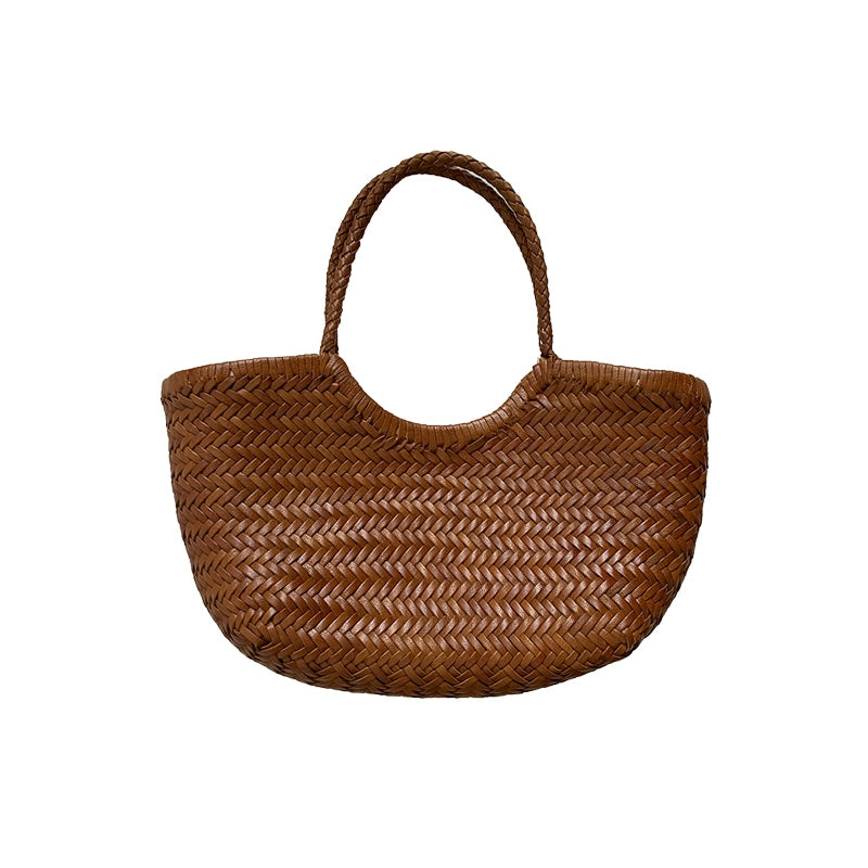 Rattan Vegetable Basket Bag 2022 New High-quality Texture Niche Design Weaving Large-capacity Tote Bag Women&#039;s Summer