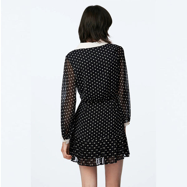 Sweet Polka Dot See-through Chiffon Dress