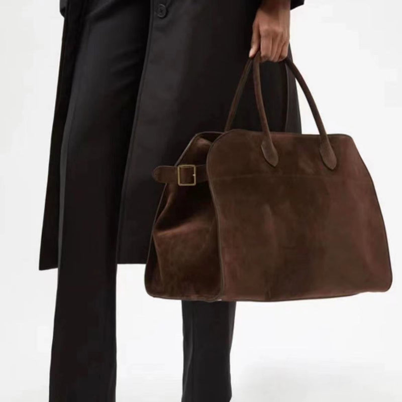 Cowhide Vintage Bag New Large Capacity Tote Bag Genuine Leather All-match Commuter Shoulder Handbag Women&#039;s Boston Bag