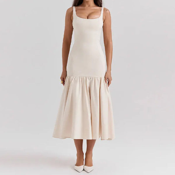Elegant Ruffled Suspender Dress