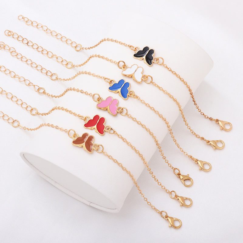 Cute Butterfly Watch Color Wheel Double-layer Ladies