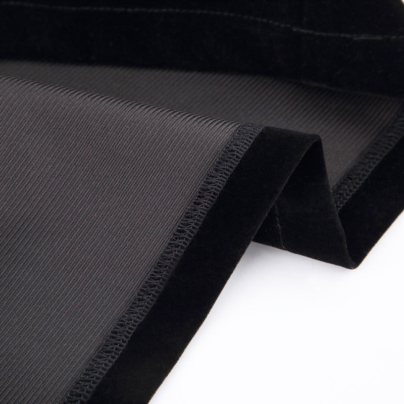 Black Puff Sleeves Velvet Bodycon Dress