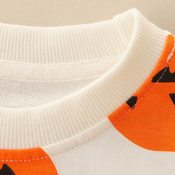 Pumpkin Printed Crewneck Pullover Halloween