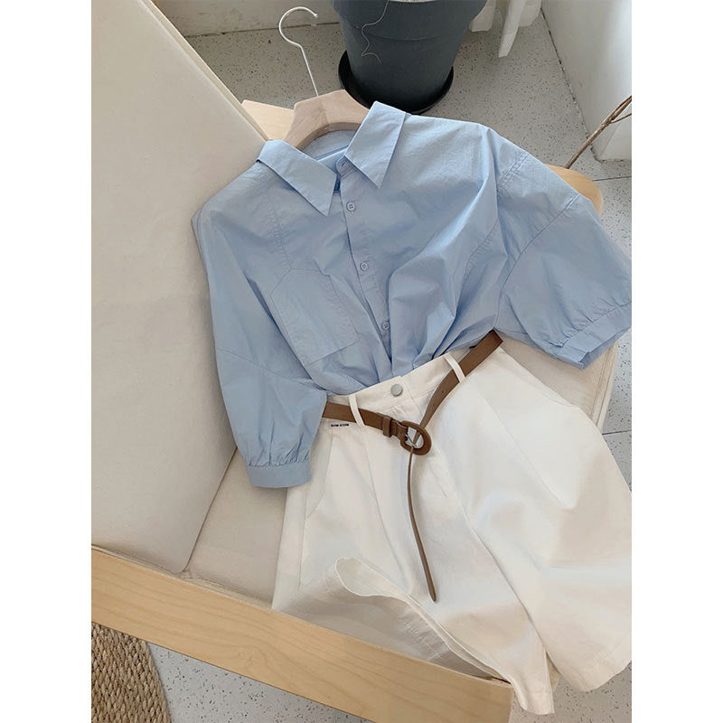 RetroWide-leg Pants Shorts Two-piece Suit