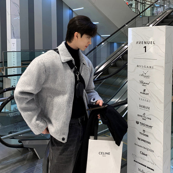 Gray Woolen Jacket Coat