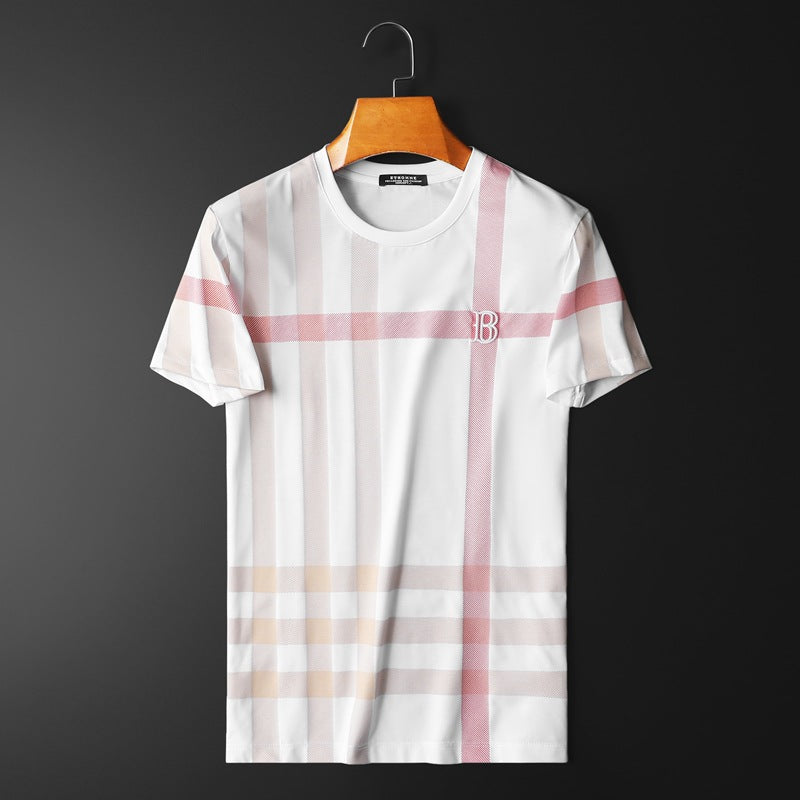 Plaid Embroidery T-shirt