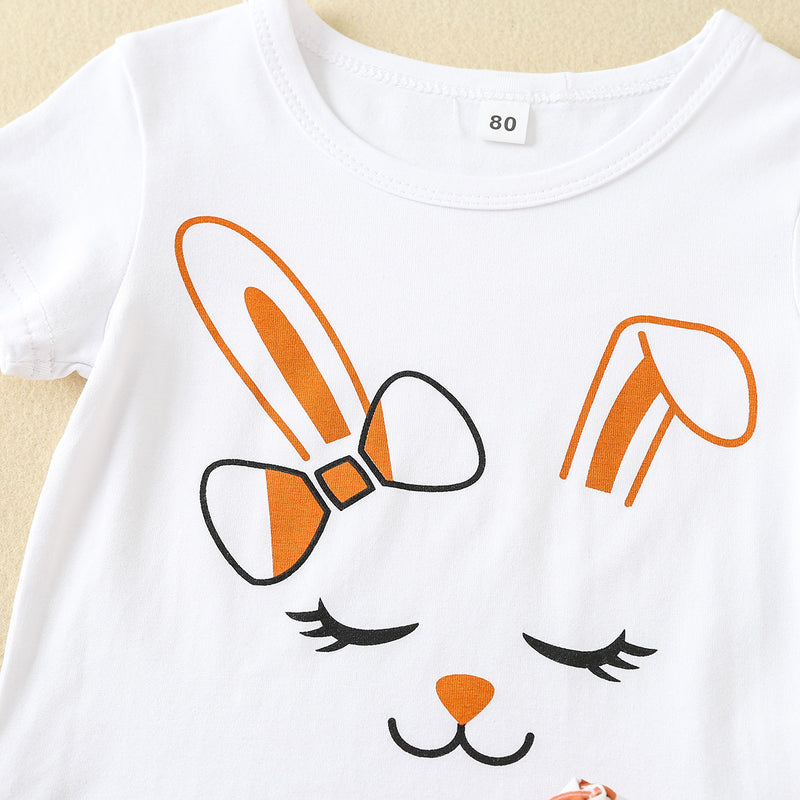 Rabbit White Tops Bow Belts Small Shorts Seaside Children