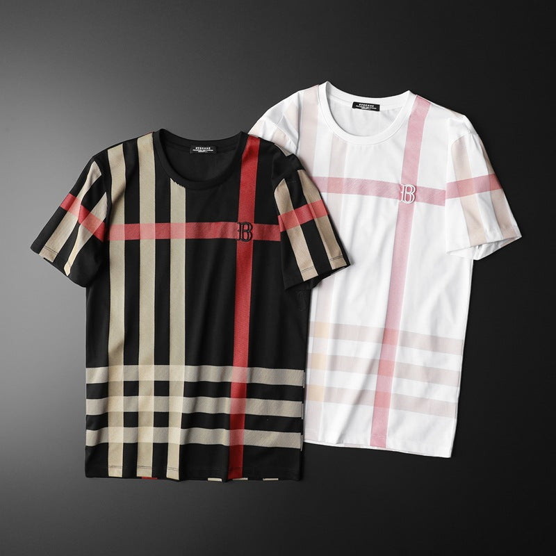 Plaid Embroidery T-shirt